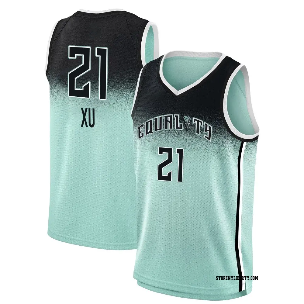 Men's Han Xu ＃21 Rebel Edition Victory New York Liberty Mint 2023 Jersey