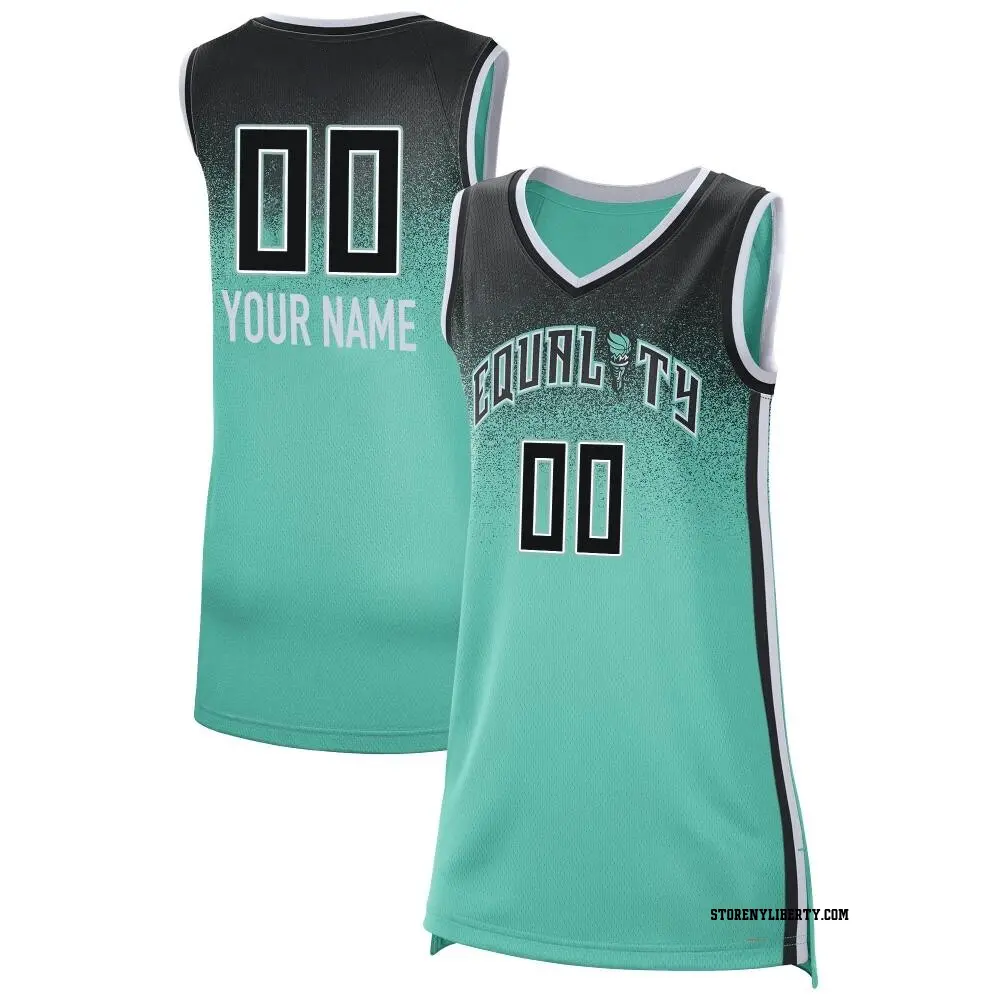 Women's Custom ＃00 Rebel Edition Victory New York Liberty Mint 2023 Jersey