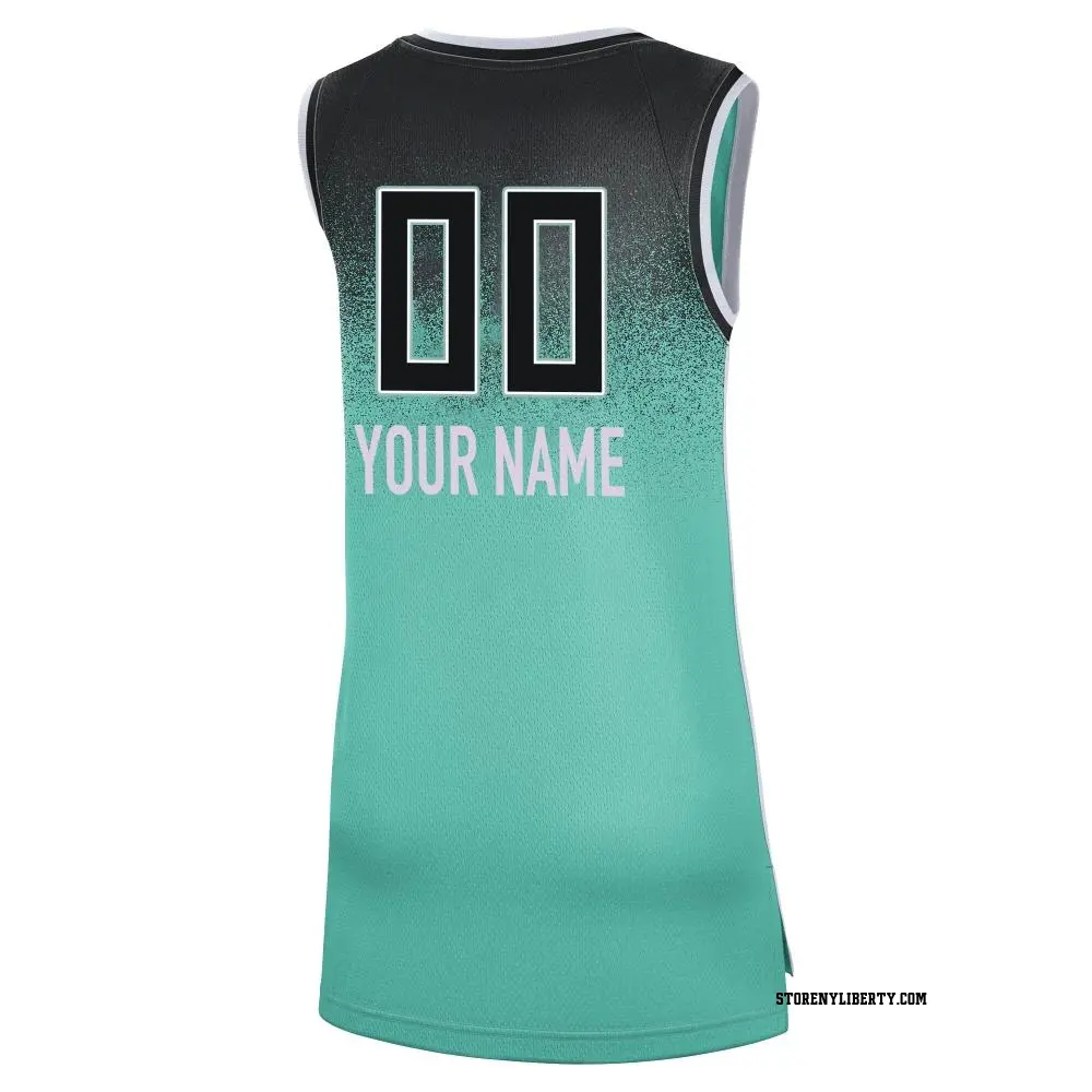 ny liberty jersey dress Women's Custom #00 Rebel Edition Victory New York Liberty Mint 2023 Jersey