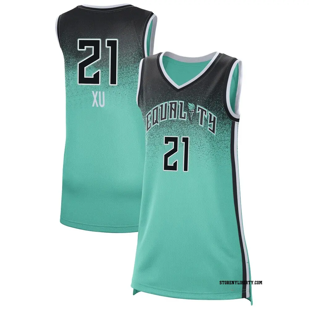 Women's Han Xu ＃21 Rebel Edition Victory New York Liberty Mint 2023 Jersey